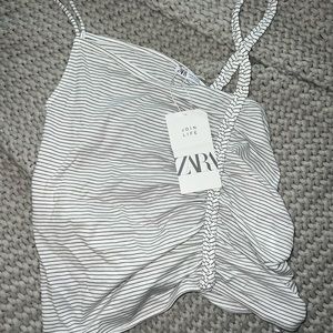Zara black and white stripped tank top